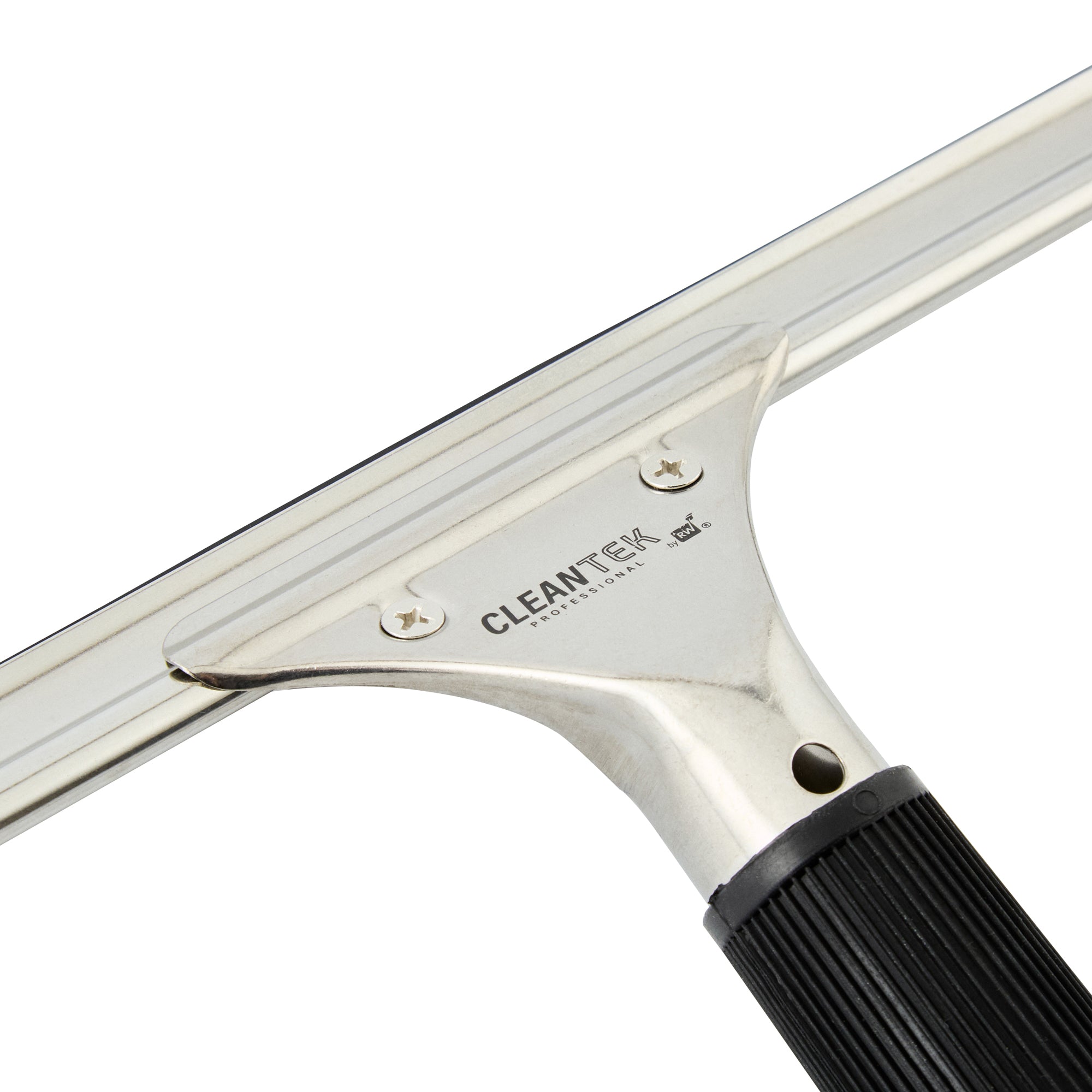 Clean Tek Professional Stainless Steel Window Squeegee - with Black Rubber Grip - 11 3/4" - 1 count box