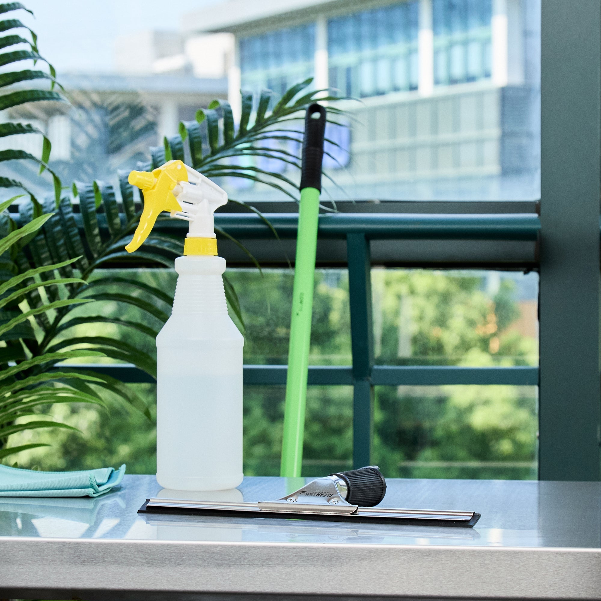 Clean Tek Professional Stainless Steel Window Squeegee - with Black Rubber Grip - 11 3/4" - 1 count box