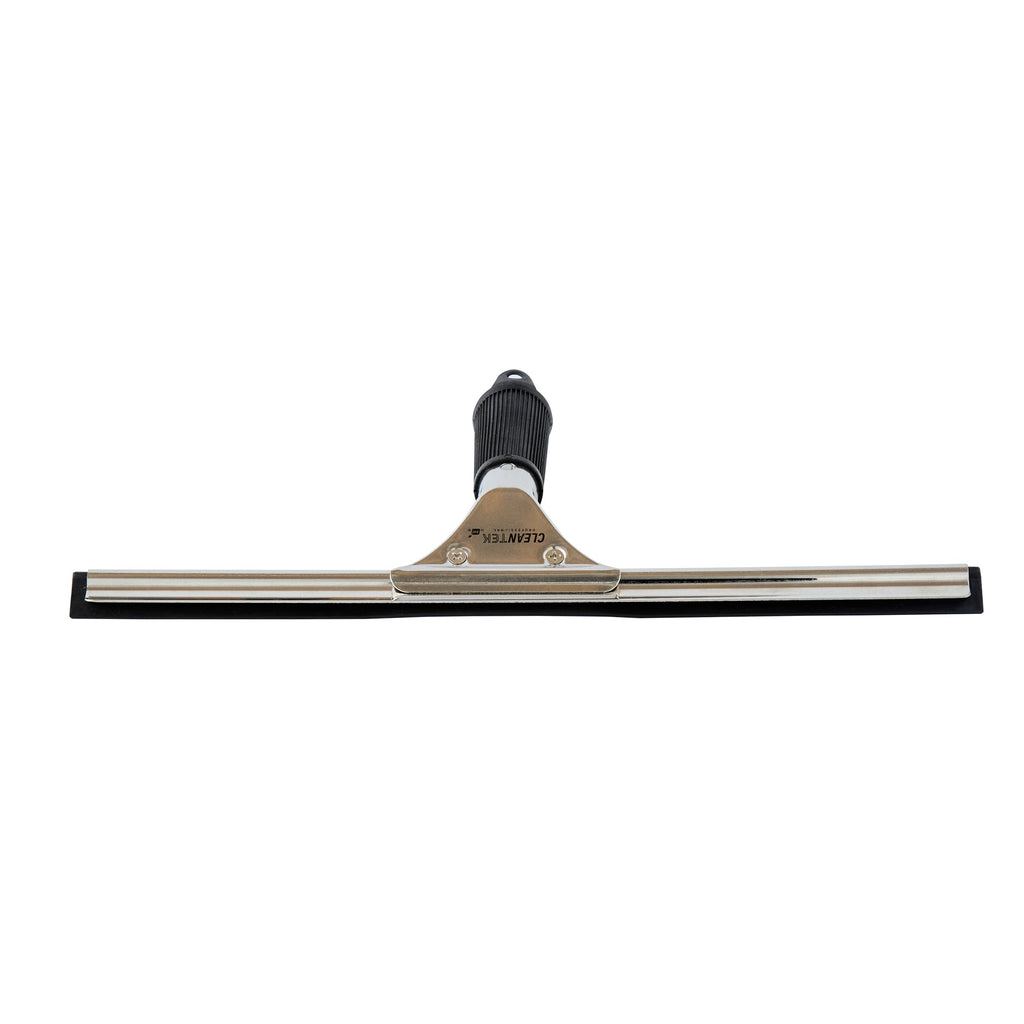 Clean Tek Professional Stainless Steel Window Squeegee - with Black Rubber Grip - 13 3/4" - 1 count box
