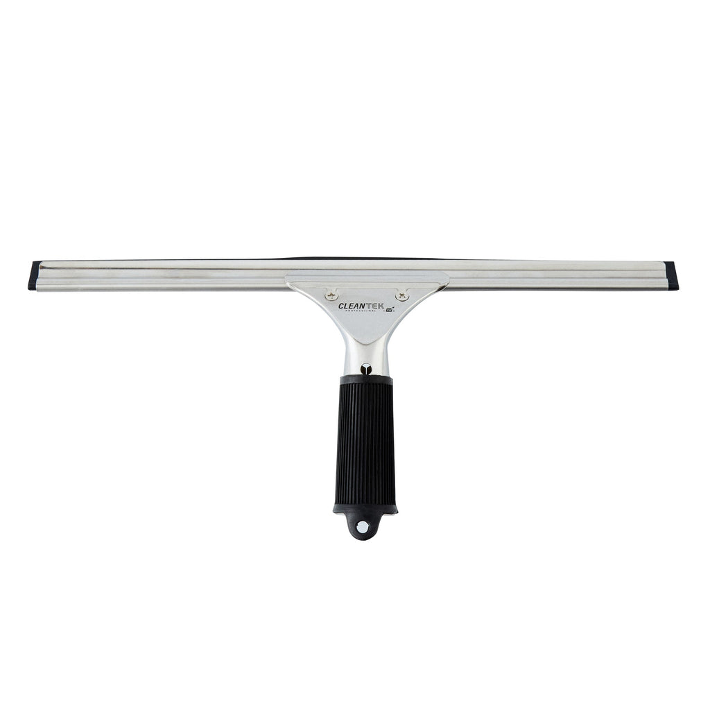 Clean Tek Professional Stainless Steel Window Squeegee - with Black Rubber Grip - 13 3/4" - 1 count box