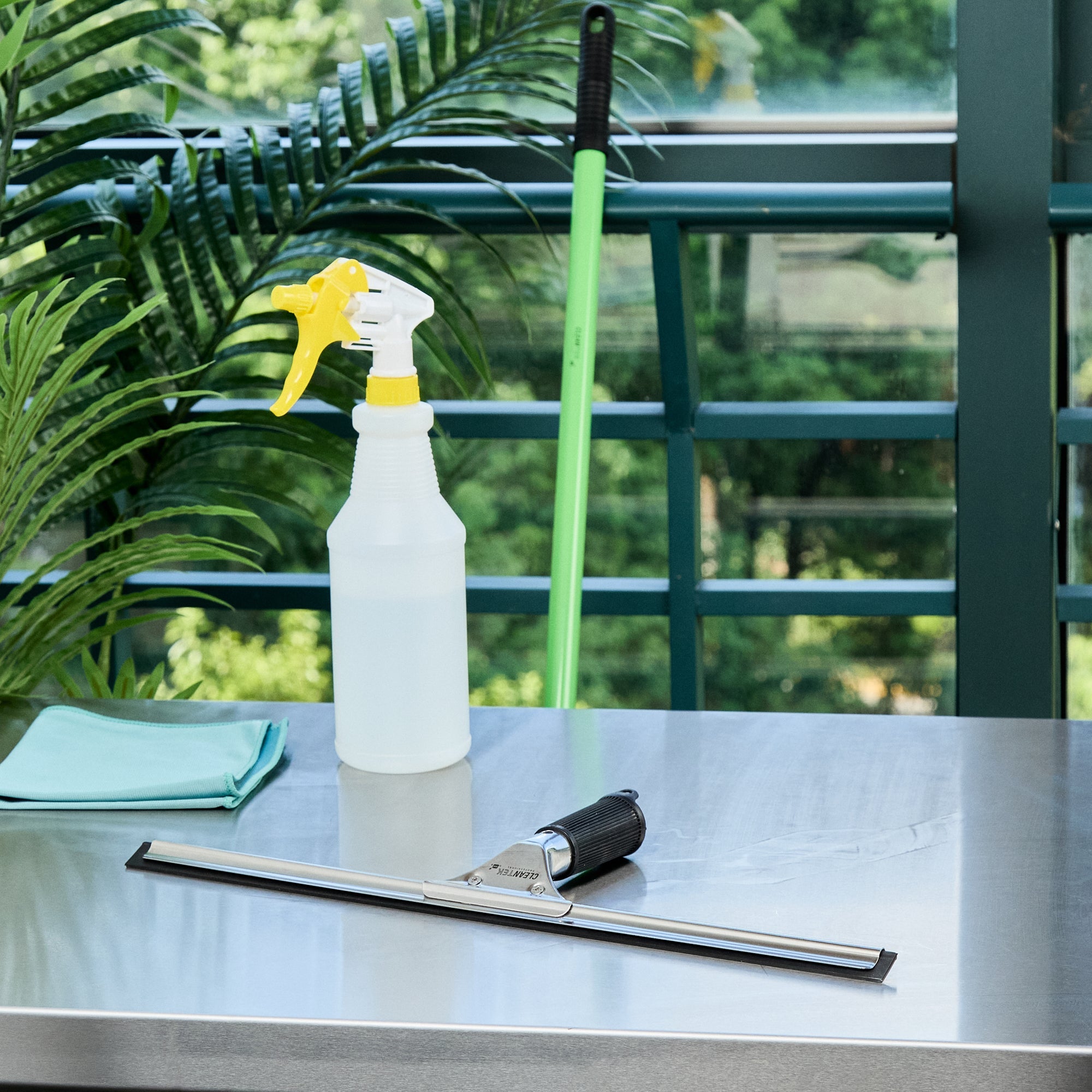 Clean Tek Professional Stainless Steel Window Squeegee - with Black Rubber Grip - 17 3/4" - 1 count box