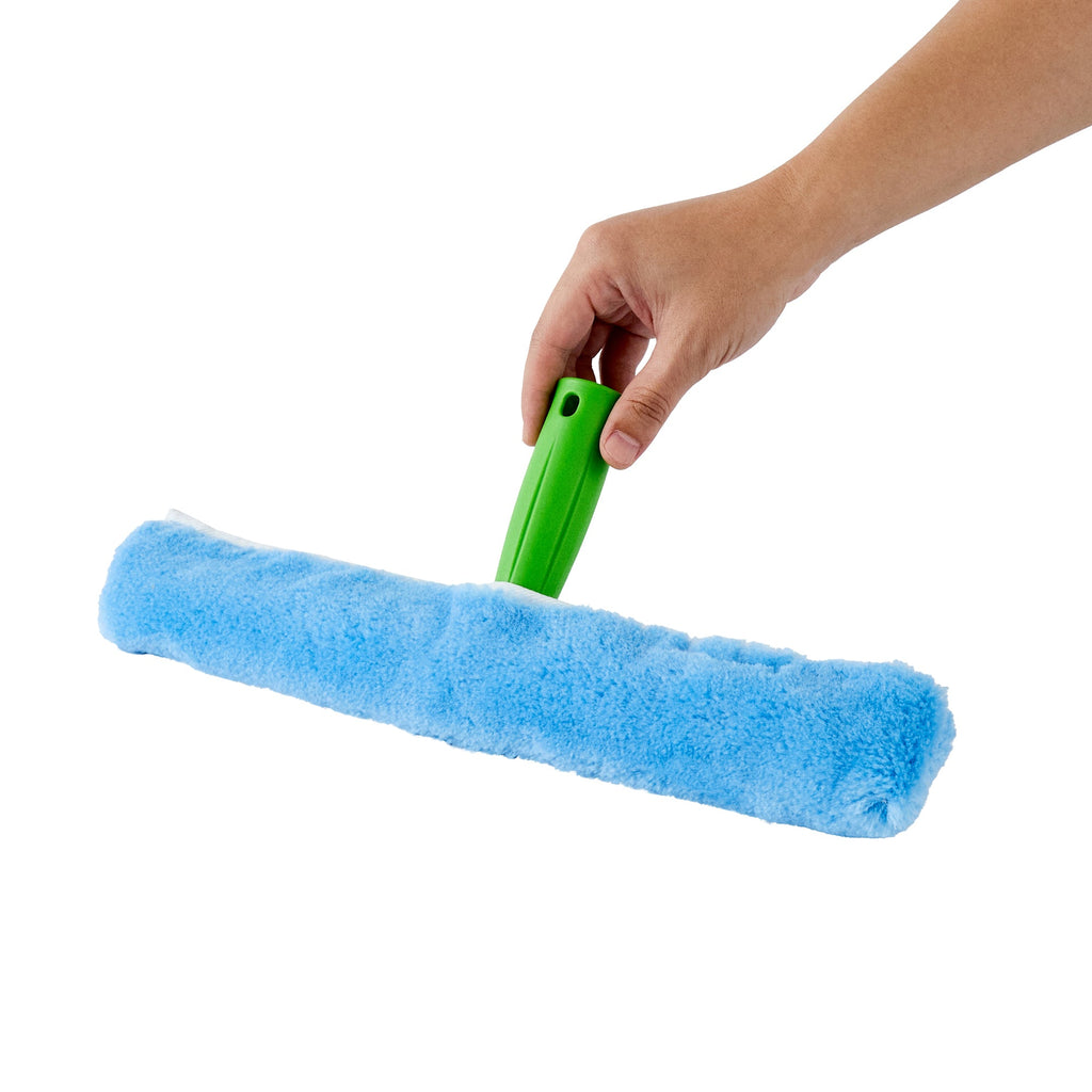 Clean Tek Professional Blue Synthetic Window Strip Washer Sleeve - with T-Bar Handle - 15" - 1 count box