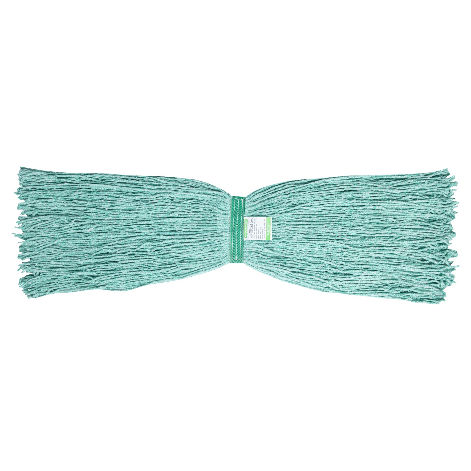 Clean Tek Professional 24 oz Green Cotton Blend Heavy Duty Wet Mop Head - with 1 1/4" Headband, Cut End - 1 count box