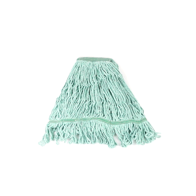 Clean Tek Professional 16 oz Green Cotton Blend Heavy Duty Wet Mop Head - with 1 1/4" Headband- 1 count box