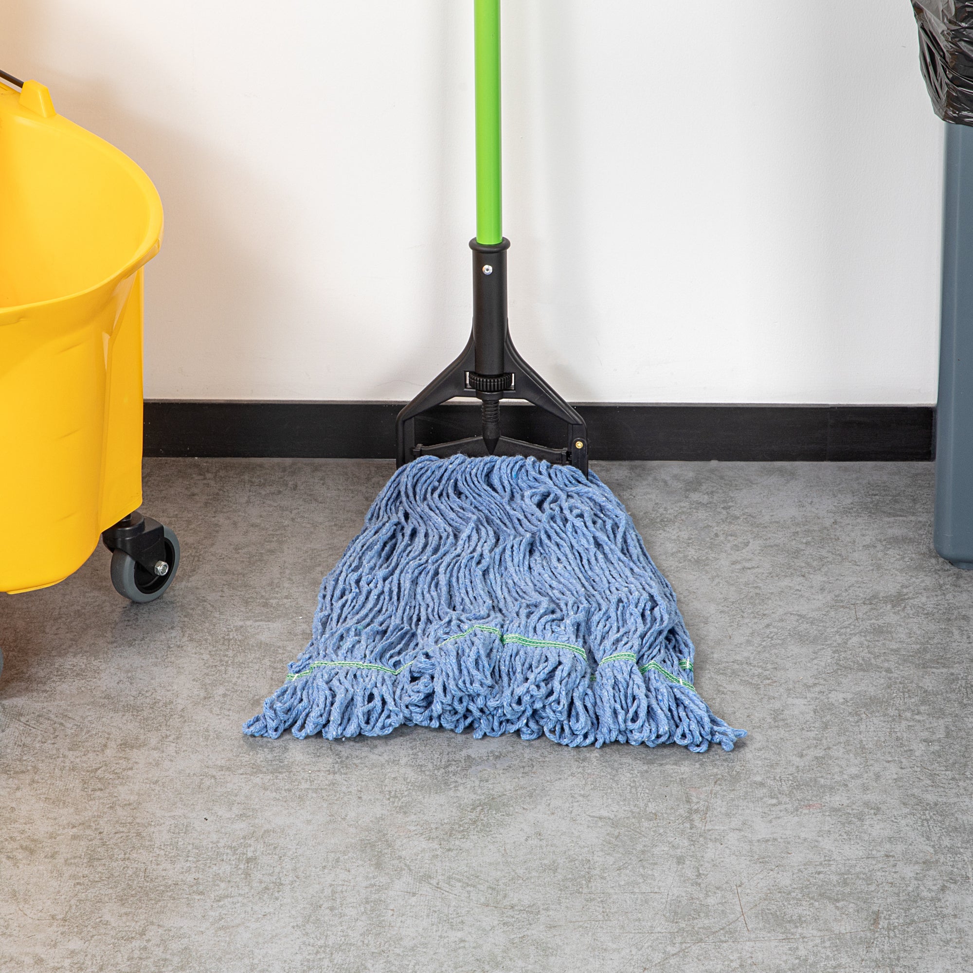 Clean Tek Professional 24 oz Blue Cotton Blend Heavy Duty Wet Mop Head - with 1 1/4" Headband- 1 count box