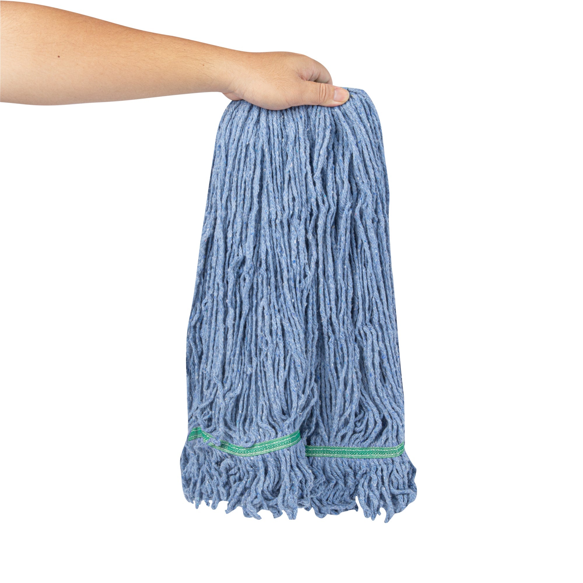 Clean Tek Professional 32 oz Blue Cotton Blend Heavy Duty Wet Mop Head - with 1 1/4" Headband- 1 count box