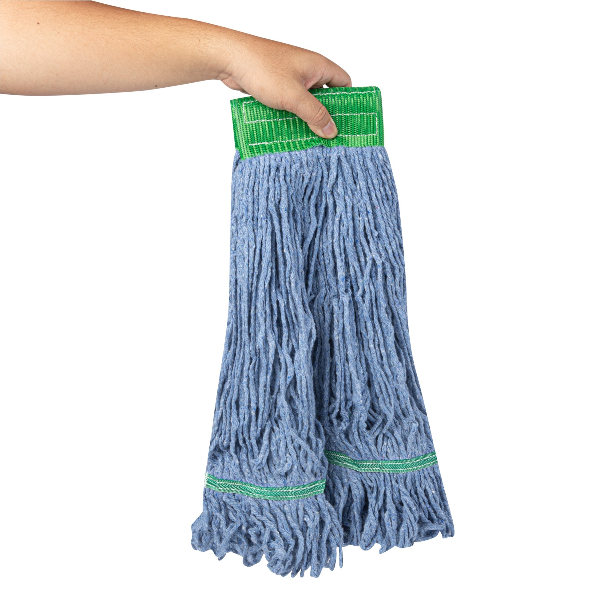 Clean Tek Professional 24 oz Blue Cotton Blend Wet Mop Head - with 5" Headband- 1 count box