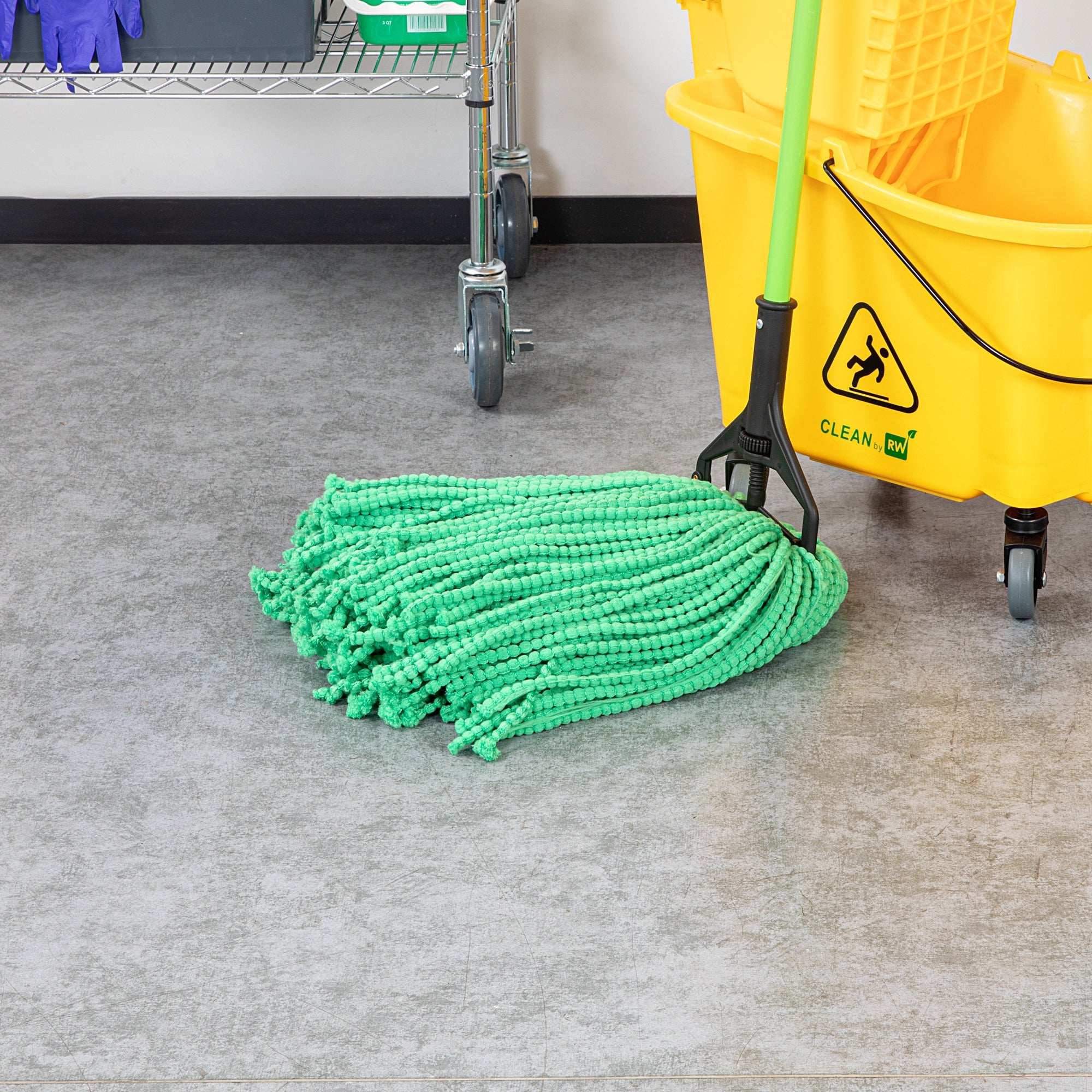 Clean Tek Professional 24 oz Green Microfiber Wet Mop Head - with 1 1/4" Headband - 1 count box