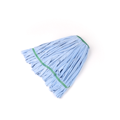 Clean Tek Professional 24 oz Blue Microfiber Heavy Duty Wet Mop Head - with 1 1/4" Headband- 1 count box