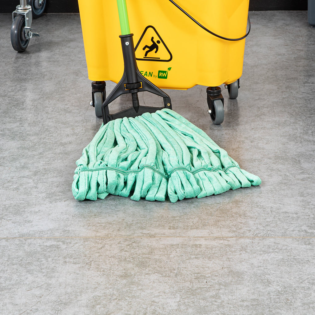 Clean Tek Professional 24 oz Green Microfiber Heavy Duty Wet Mop Head - with 1 1/4" Headband- 1 count box