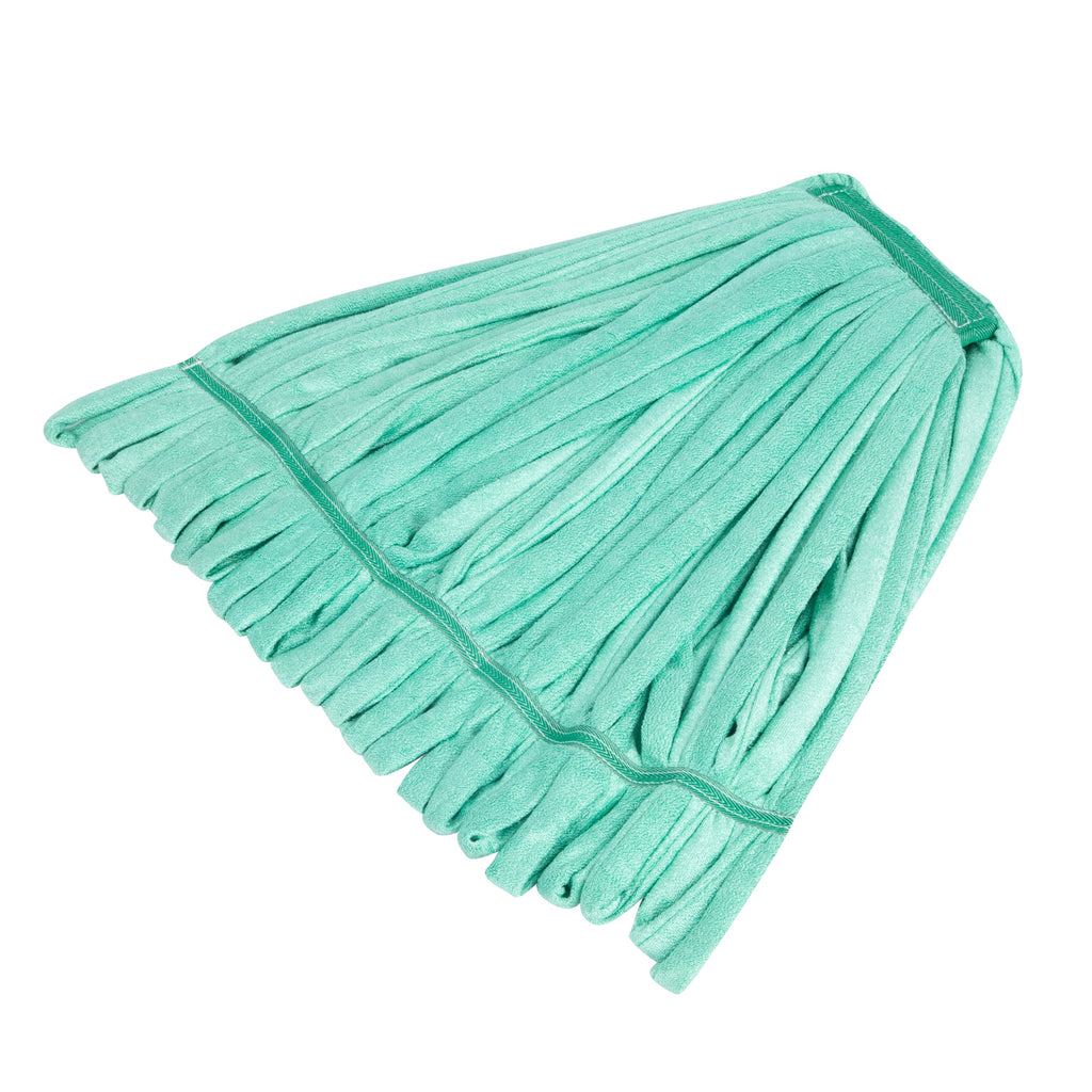 Clean Tek Professional 24 oz Green Microfiber Heavy Duty Wet Mop Head - with 1 1/4" Headband- 1 count box