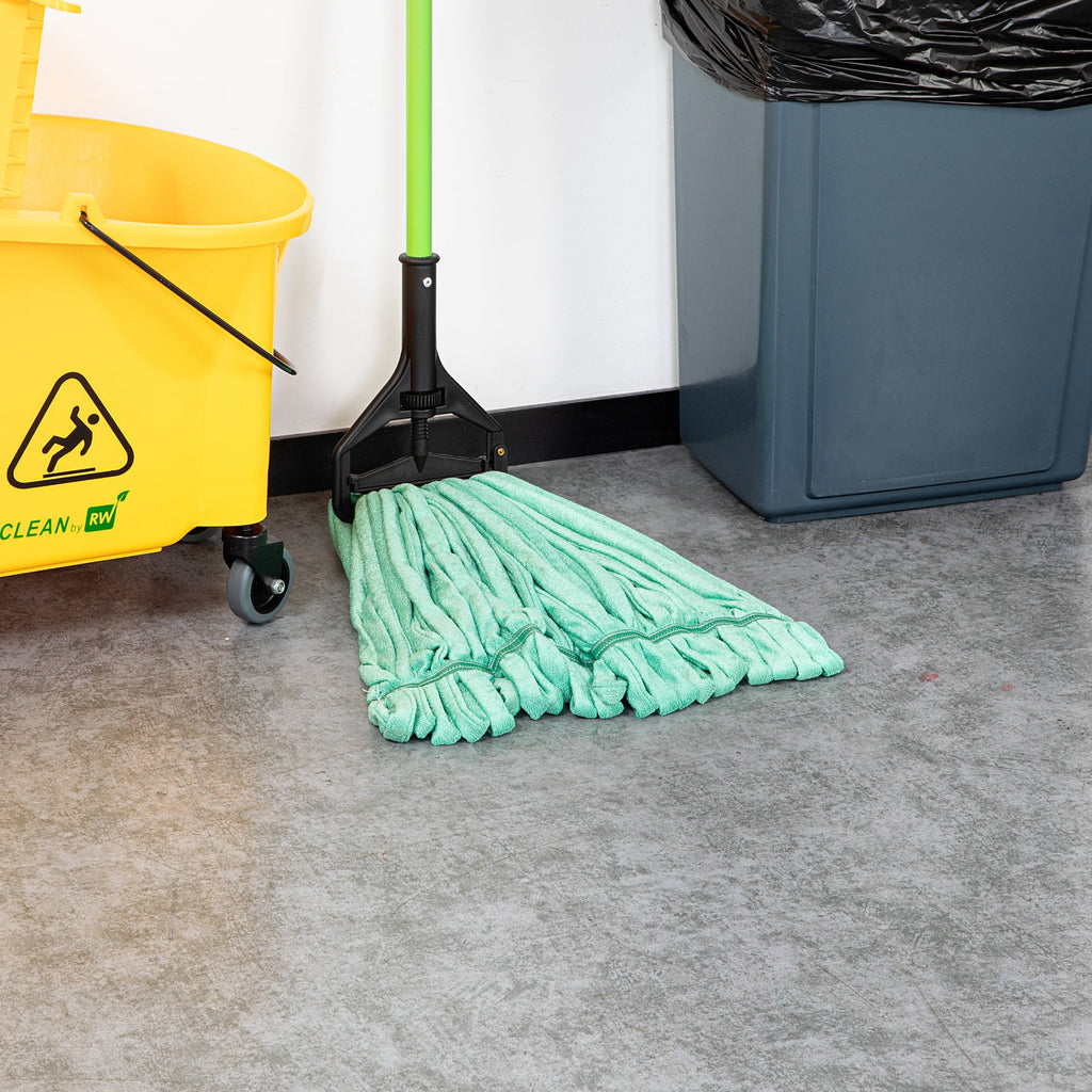 Clean Tek Professional 24 oz Green Microfiber Heavy Duty Wet Mop Head - with 1 1/4" Headband- 1 count box