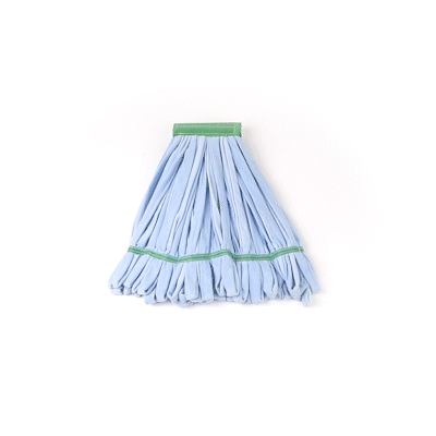 Clean Tek Professional 18 oz Blue Microfiber Heavy Duty Wet Mop Head - with 5" Headband- 1 count box