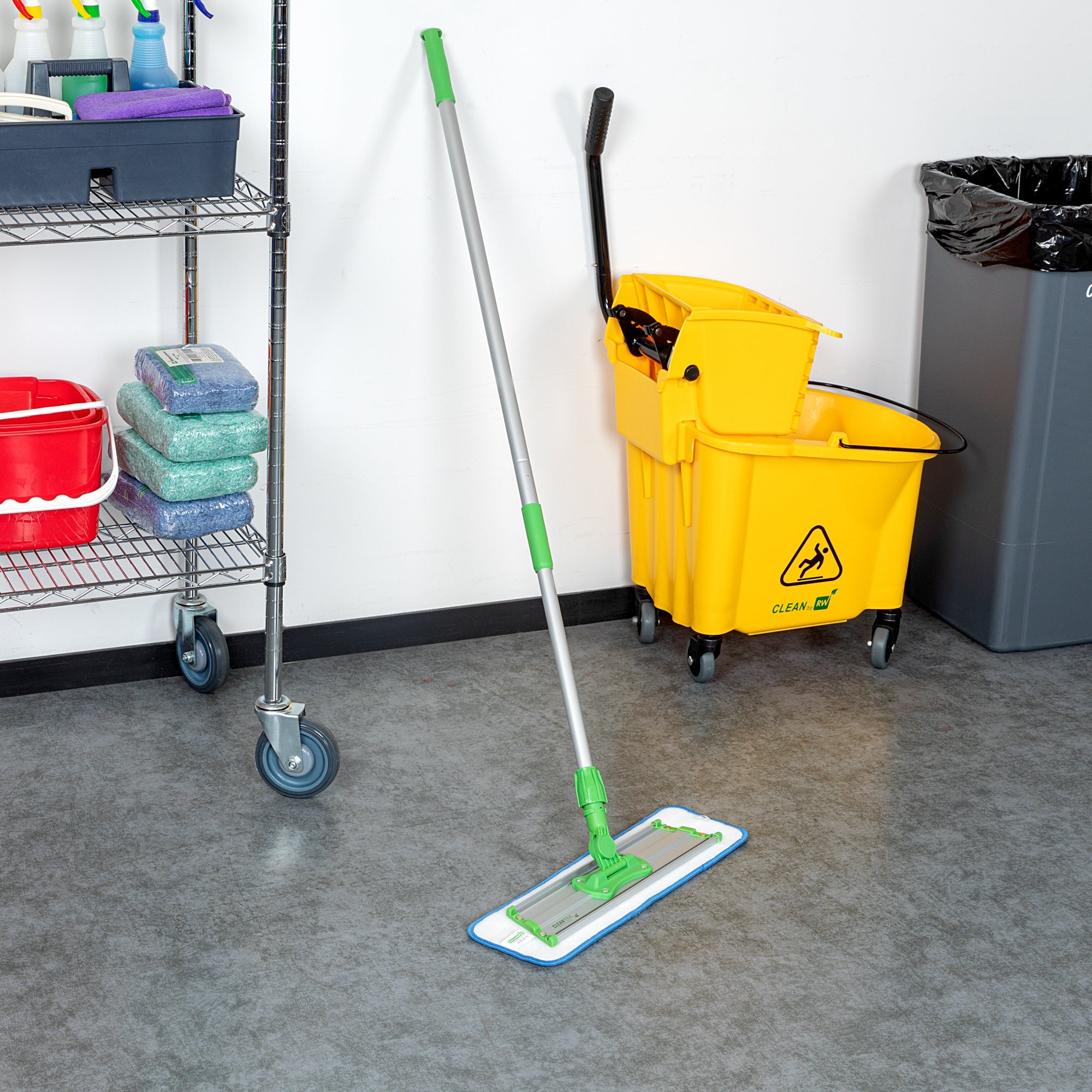 Clean Tek Professional Green Microfiber Mop - with Wet Mop Pad - 19 3/4" - 1 count box