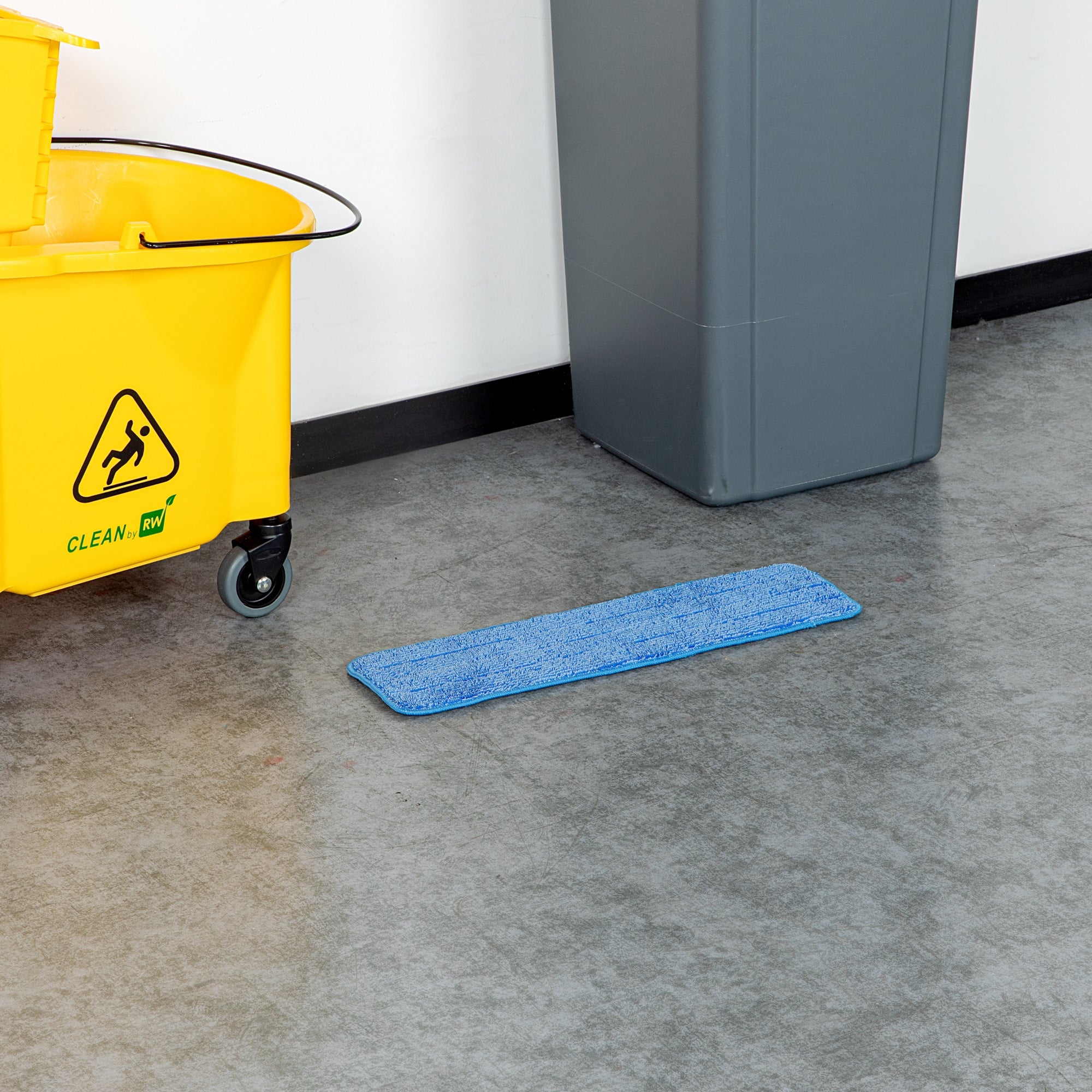 Clean Tek Professional Blue Microfiber Hook and Loop Wet / Dry Mop Pad - 19 3/4" x 5 3/4" - 1 count box