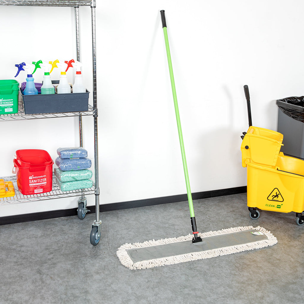 Clean Tek Professional Cotton Dust / Dry Mop - with 64" Handle - 35 3/4" x 5" - 1 count box
