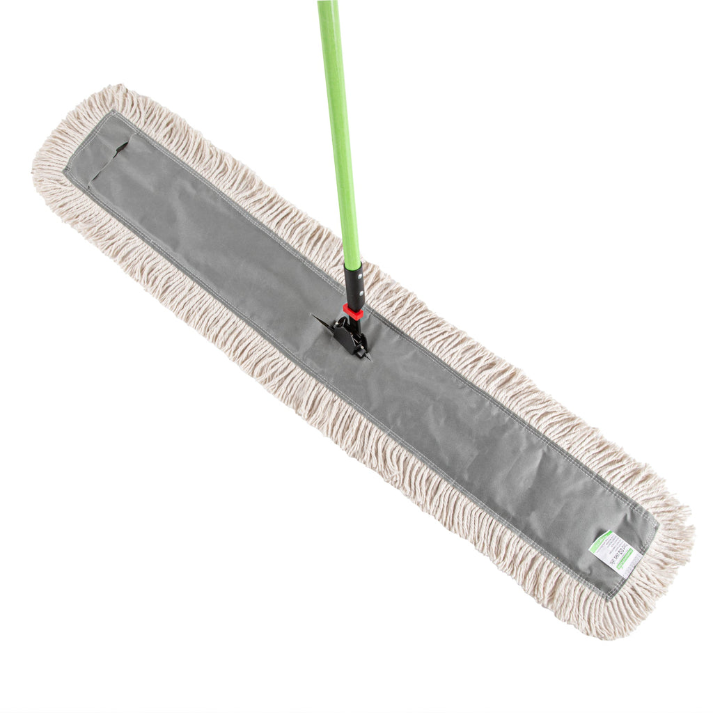 Clean Tek Professional Cotton Dust / Dry Mop - with 64" Handle - 48" x 5" - 1 count box