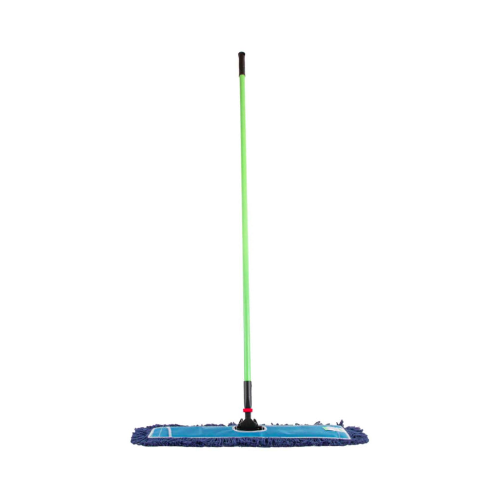 Clean Tek Professional Blue Cotton-Poly Blend Dust / Dry Mop - with 64" Handle - 24" x 5" - 1 count box