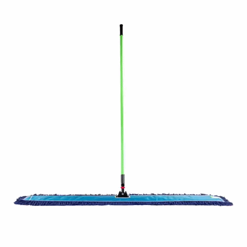 Clean Tek Professional Blue Cotton-Poly Blend Dust / Dry Mop - with 64" Handle - 59 3/4" x 5" - 1 count box