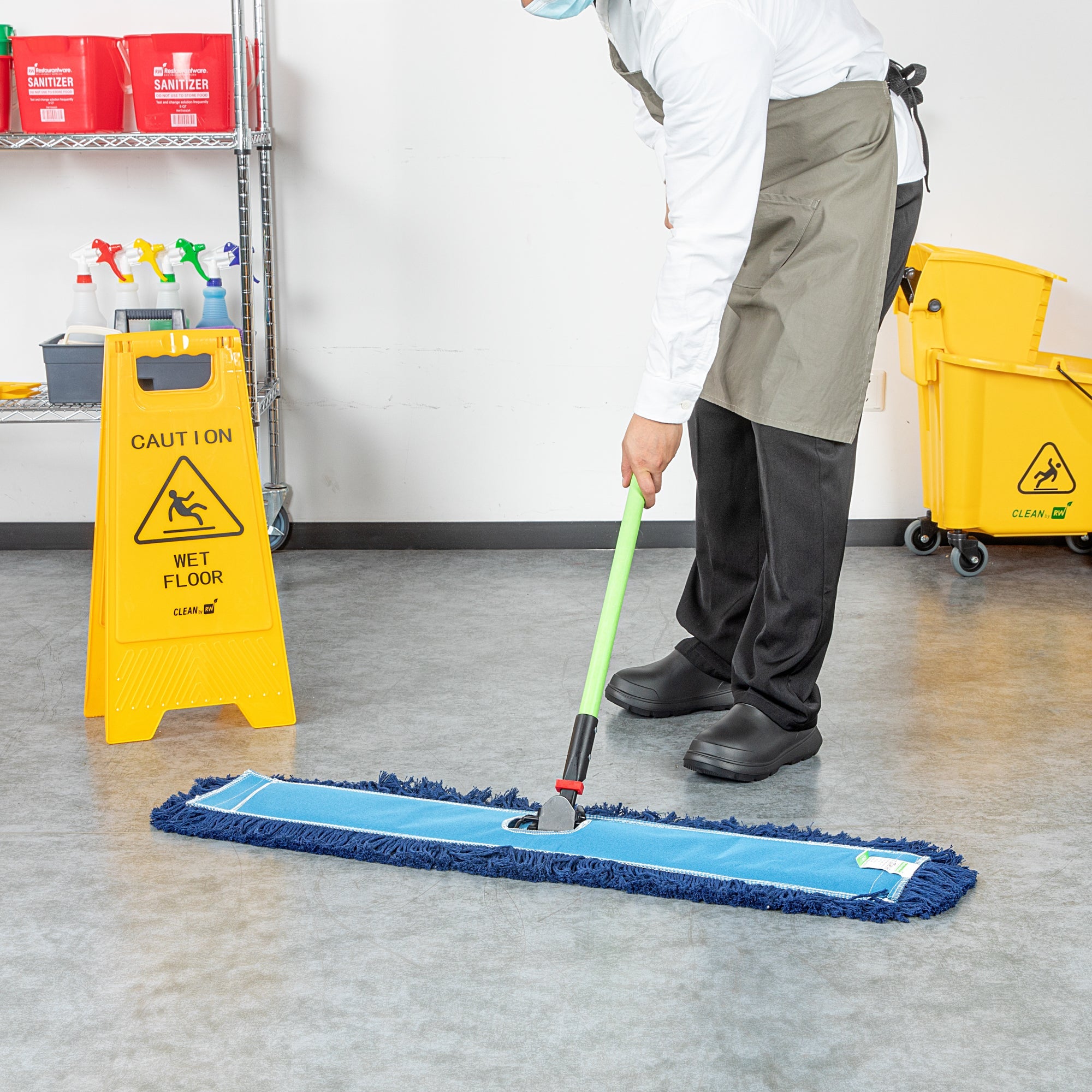 Clean Tek Professional Blue Cotton-Poly Dust Mop Head - 35 3/4" x 5" - 1 count box