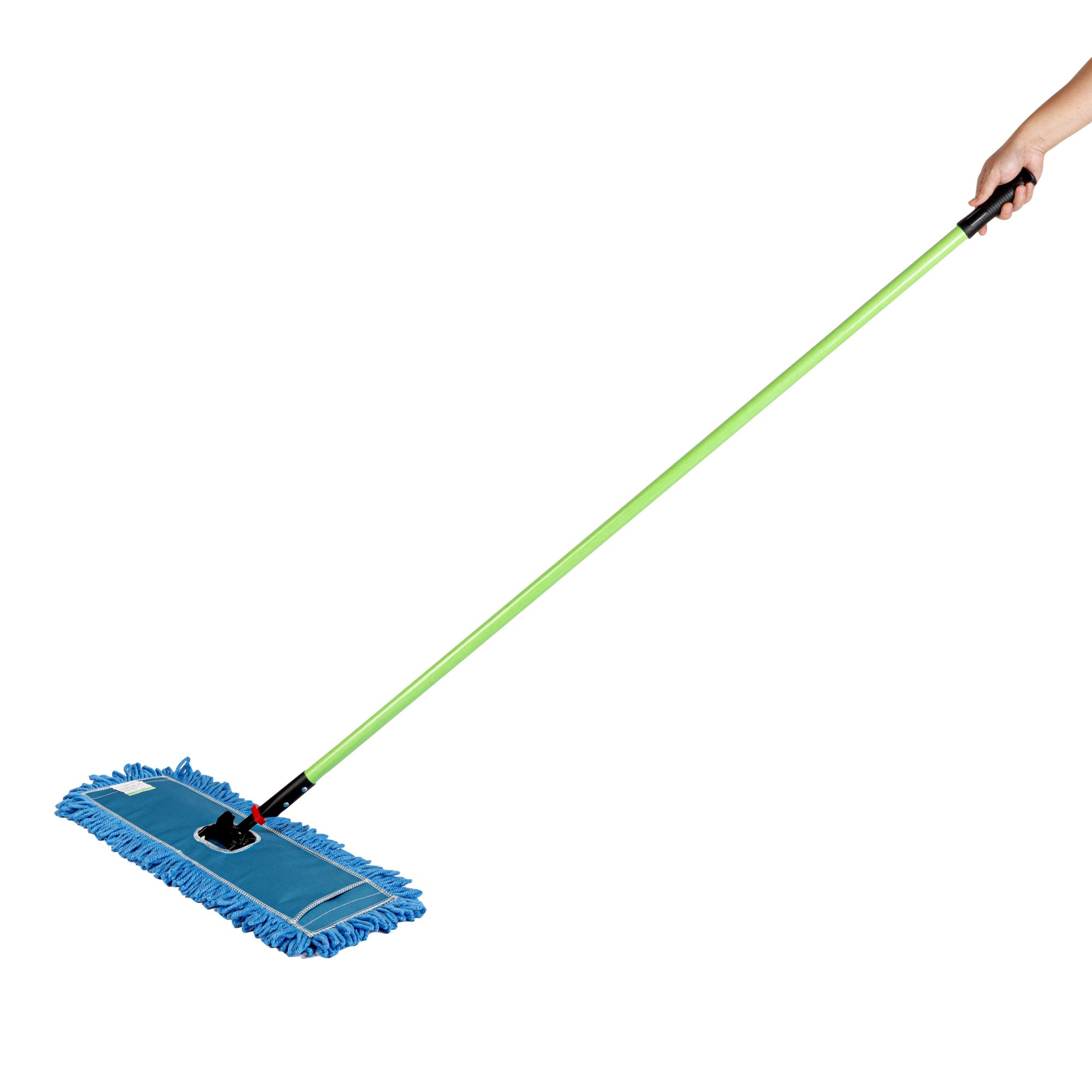 Clean Tek Professional Blue Microfiber Dust / Dry Mop - with 64" Handle - 24" x 5" - 1 count box