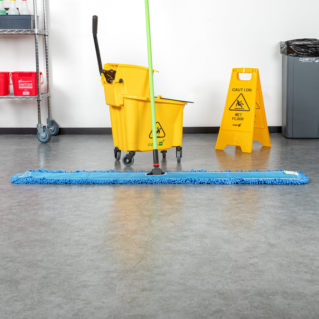 Clean Tek Professional Blue Microfiber Dust / Dry Mop Head - Looped - 60" - 1 count box