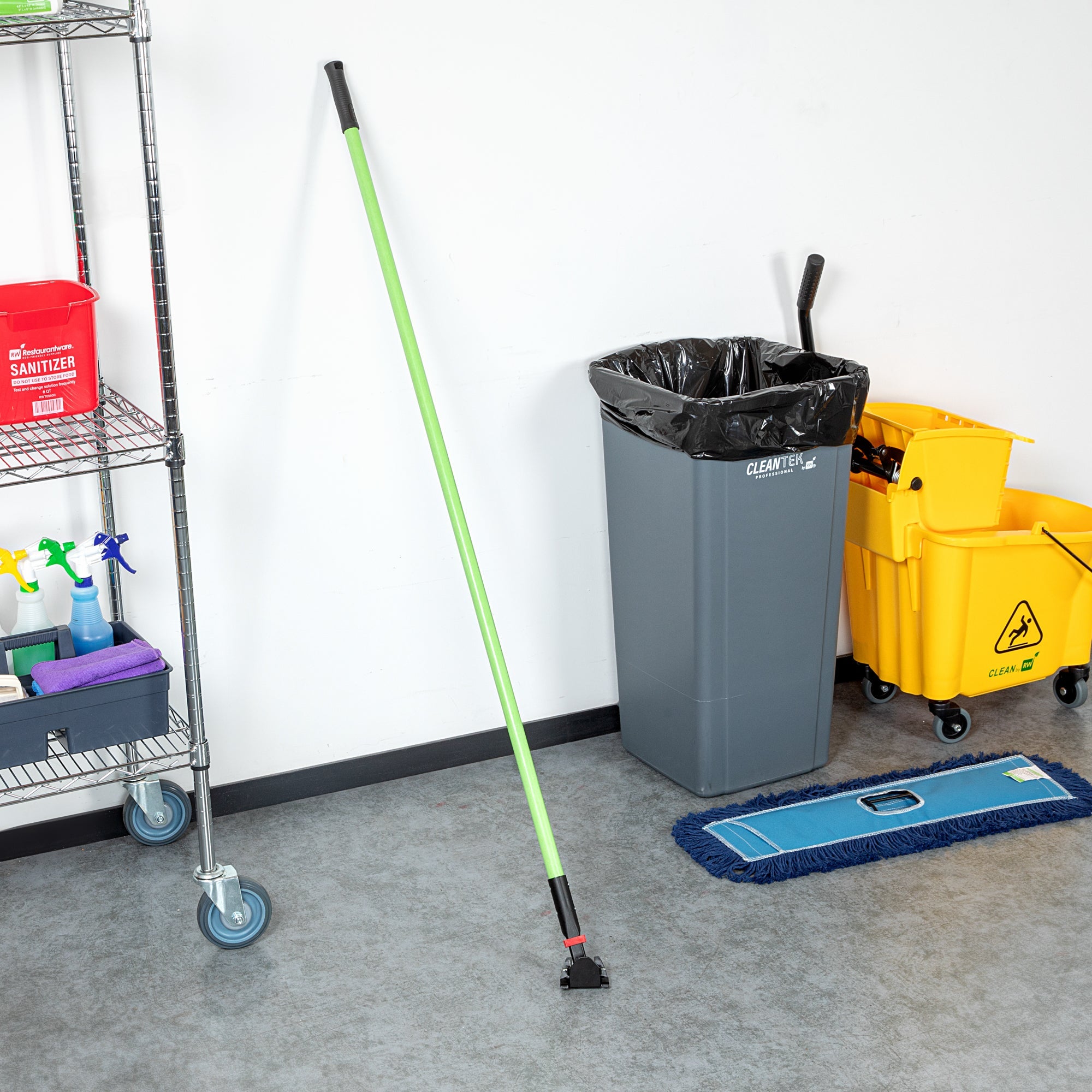 Clean Tek Professional Green Fiberglass Dust Mop Handle - 64" - 1 count box