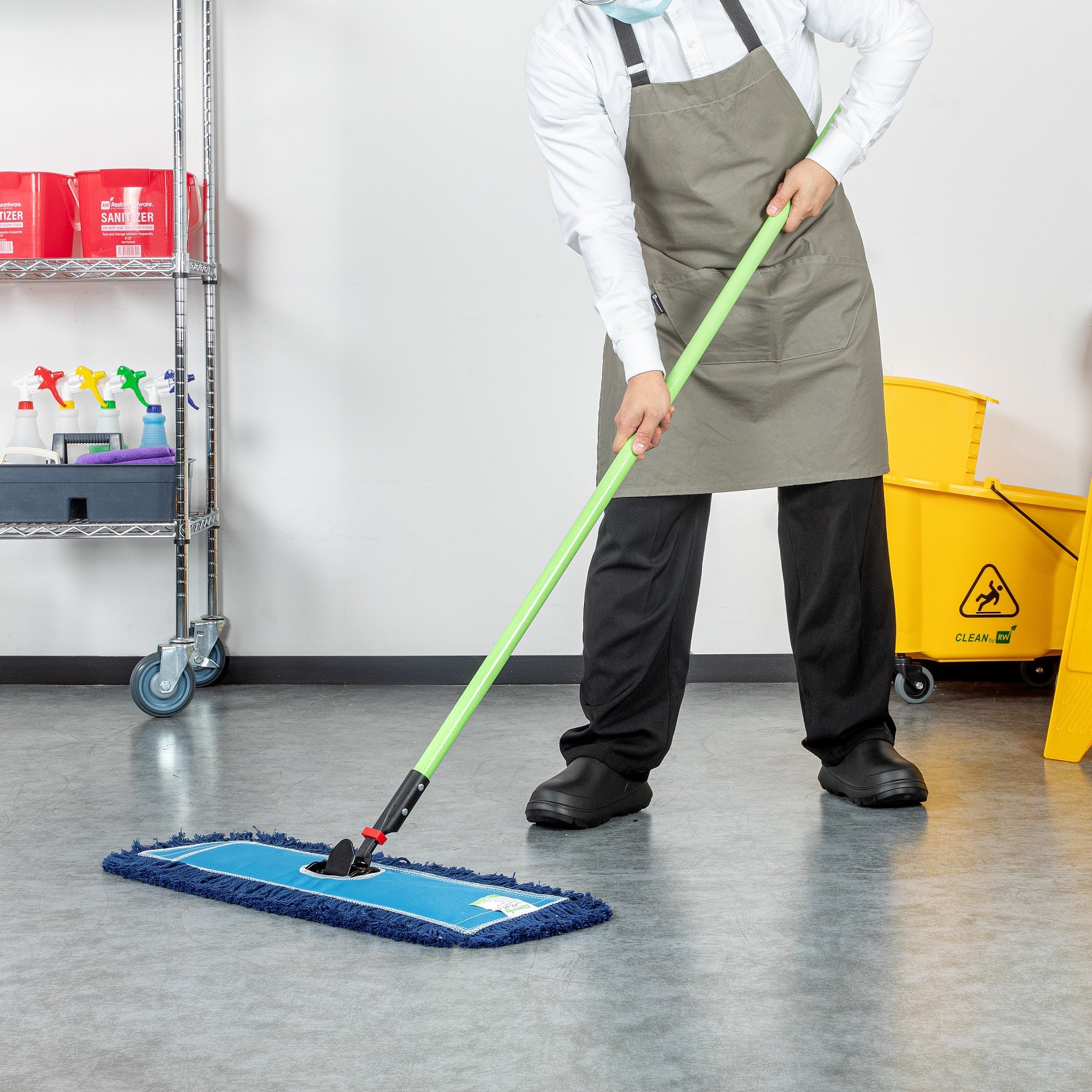 Clean Tek Professional Green Fiberglass Dust Mop Handle - 64" - 1 count box