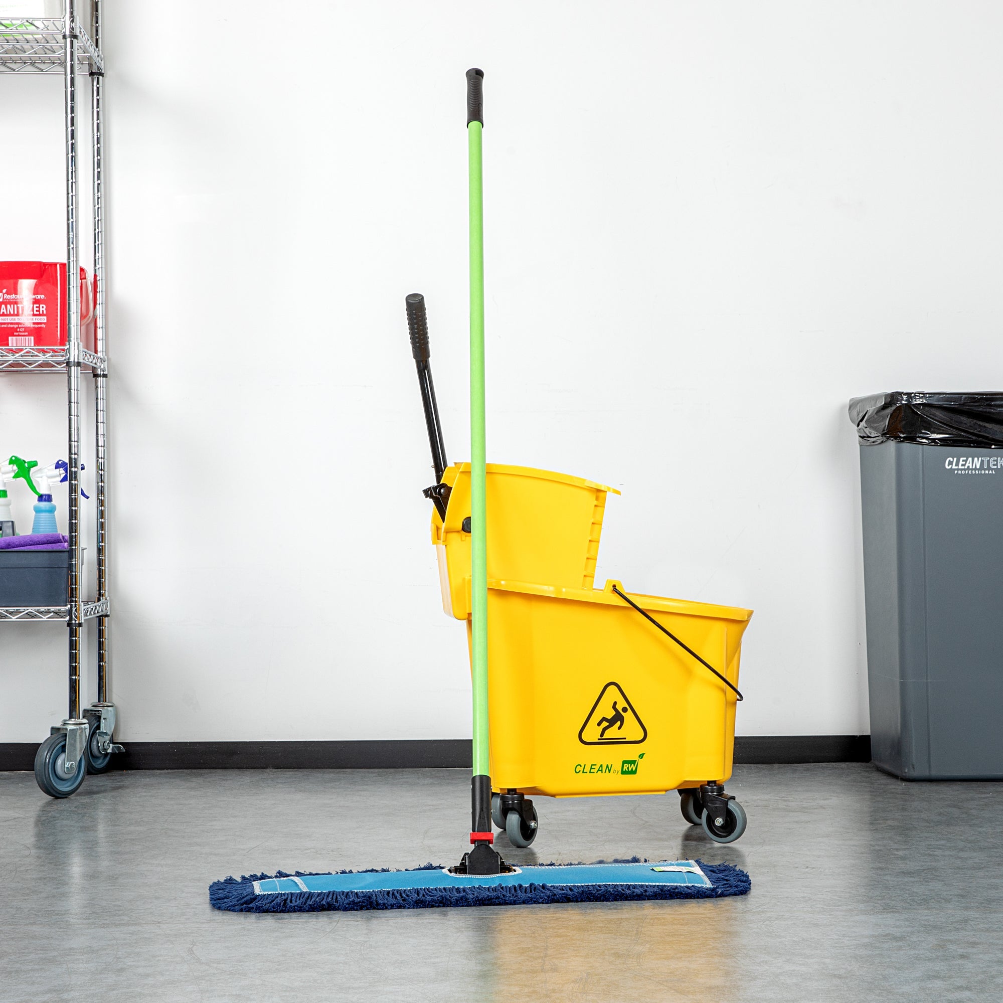 Clean Tek Professional Green Fiberglass Dust Mop Handle - 64" - 1 count box