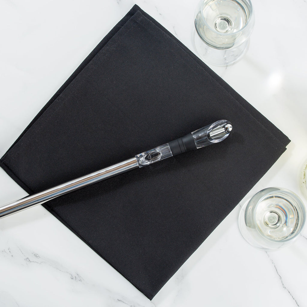 Bar Lux Stainless Steel Wine Chiller Stick / Pourer - with Aerator and Stopper - 12 3/4" - 1 count box