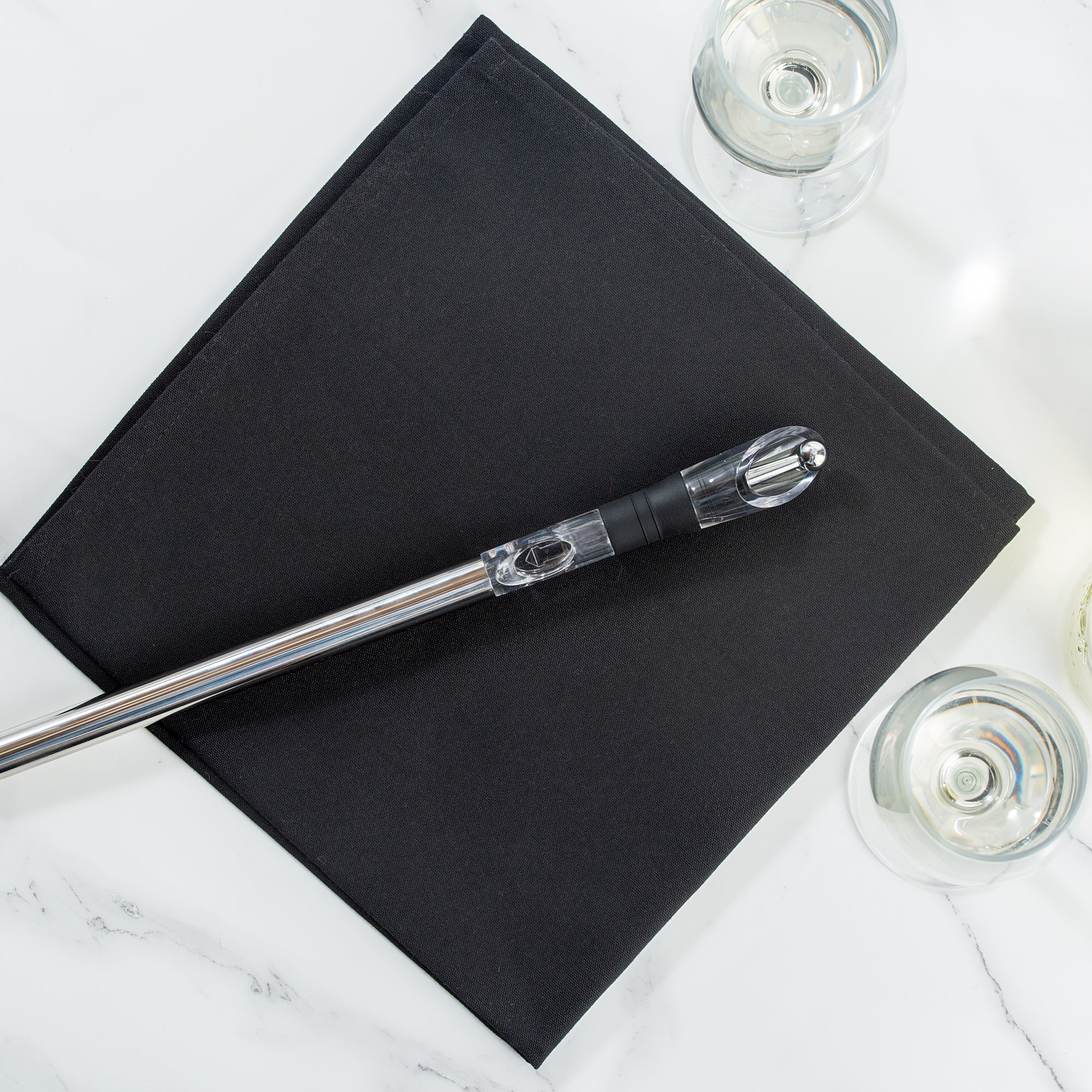 Bar Lux Stainless Steel Wine Chiller Stick / Pourer - with Aerator and Stopper - 12 3/4" - 1 count box