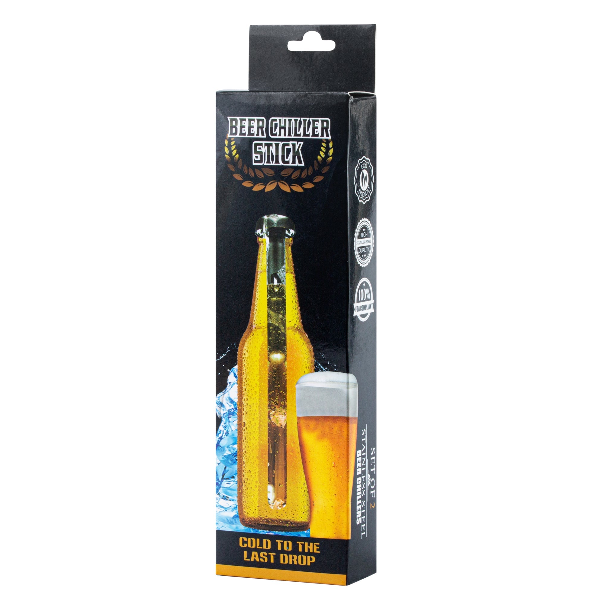 Bar Lux Stainless Steel 2-Piece Beer Chiller Stick Set - 8 1/4" - 1 count box