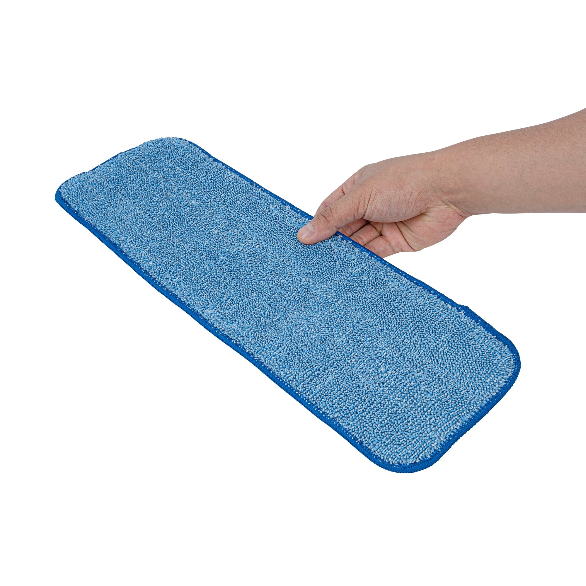 Clean Tek Professional Blue Microfiber Hook and Loop Wet / Dry Mop Pad - 17 1/2" - 1 count box