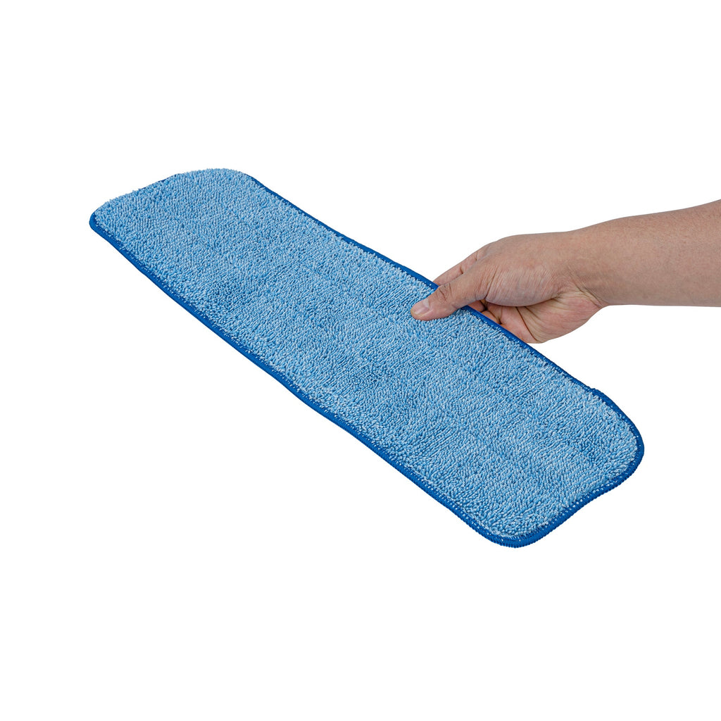 Clean Tek Professional Blue Microfiber Hook and Loop Wet / Dry Mop Pad - 19 1/2" - 1 count box