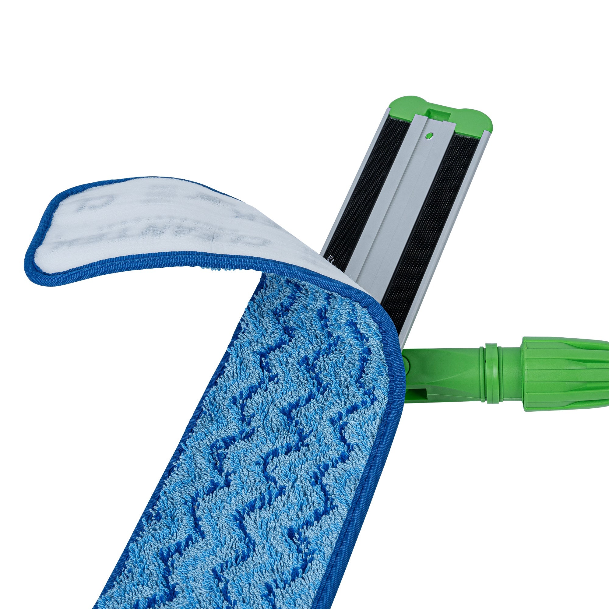 Clean Tek Professional Blue Microfiber Hook and Loop Wet / Dry Mop Pad - Zig Zag - 17 1/2" - 1 count box