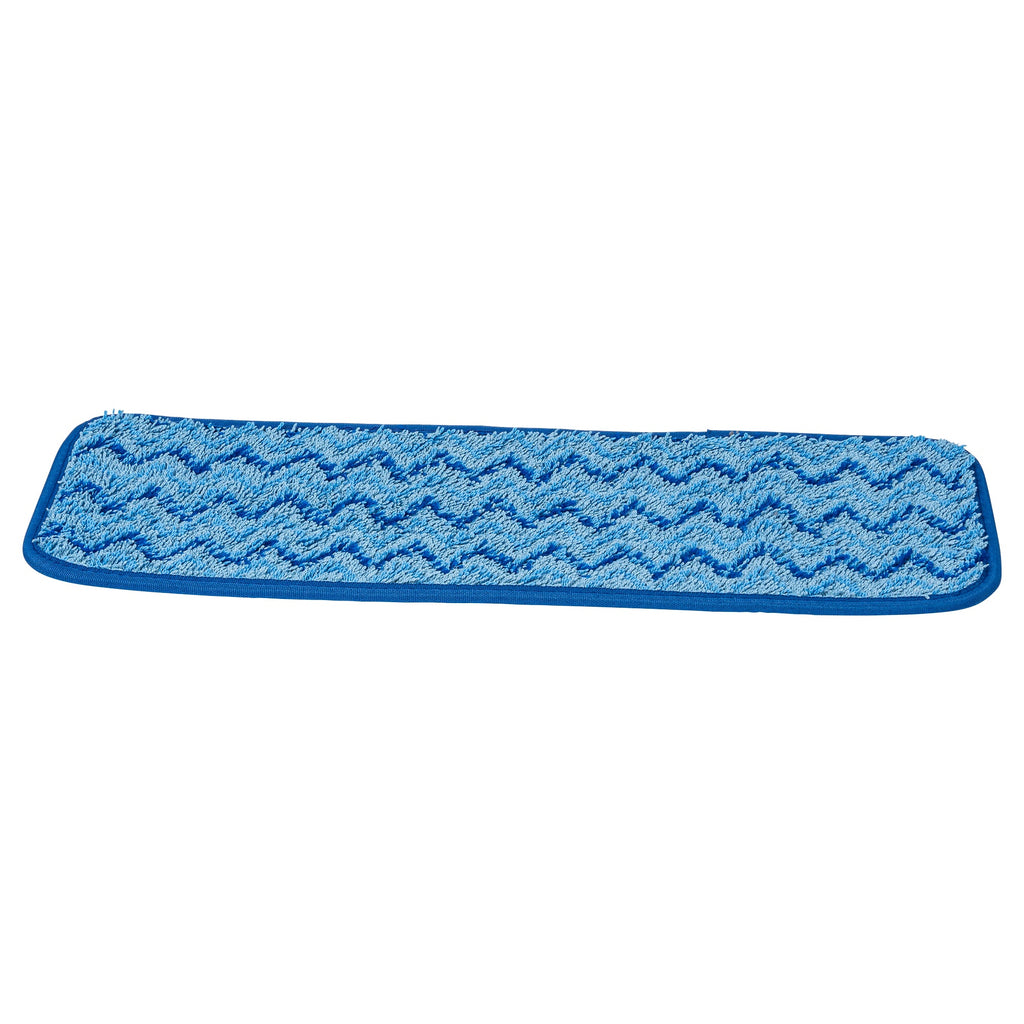 Clean Tek Professional Blue Microfiber Hook and Loop Wet / Dry Mop Pad - Zig Zag - 17 1/2" - 1 count box