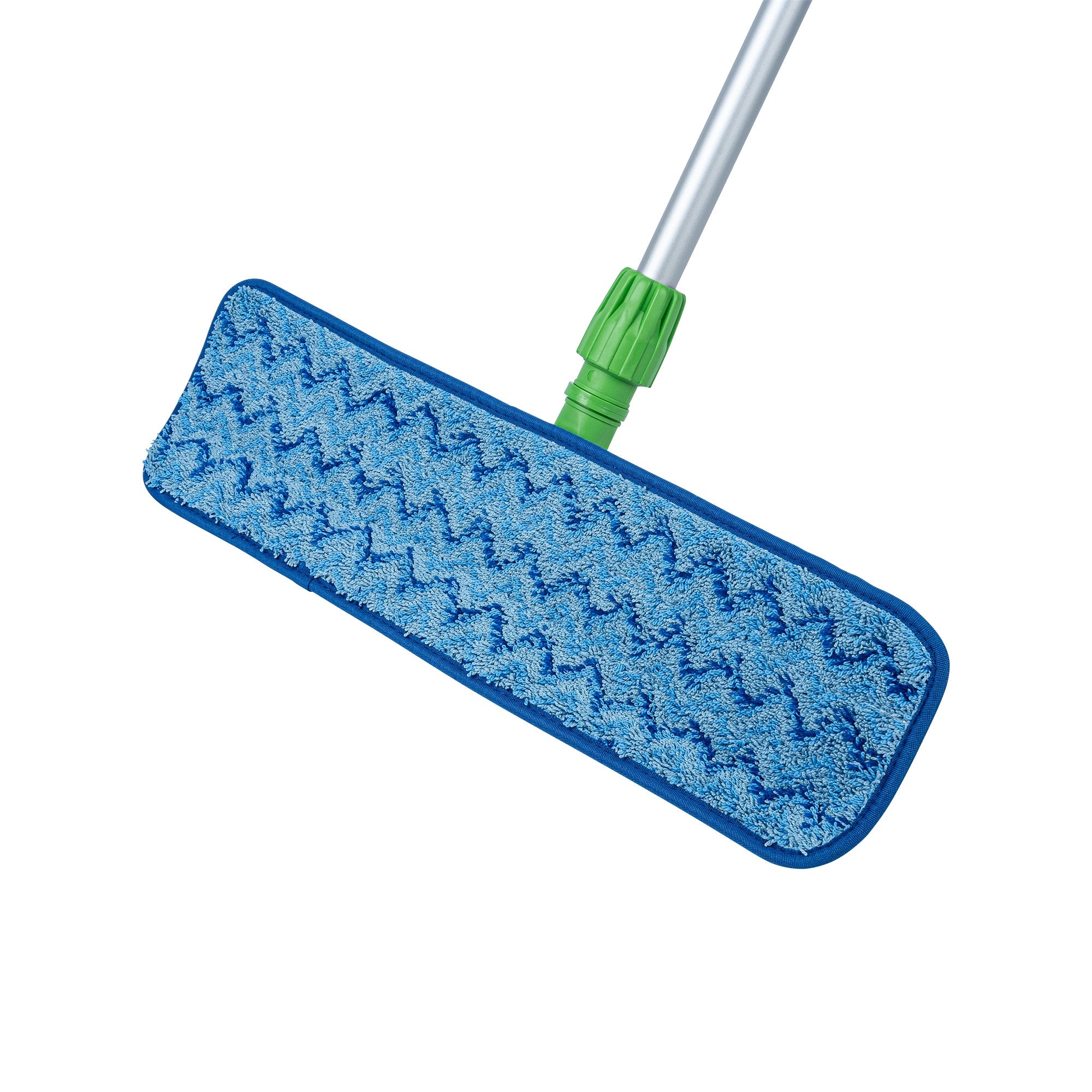 Clean Tek Professional Blue Microfiber Hook and Loop Wet / Dry Mop Pad - Zig Zag - 19 1/2" - 1 count box