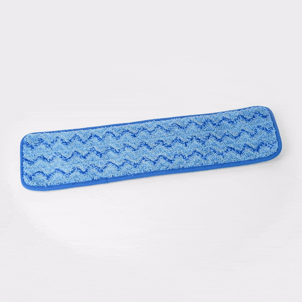 Clean Tek Professional Blue Microfiber Hook and Loop Wet / Dry Mop Pad - Zig Zag - 19 1/2" - 1 count box