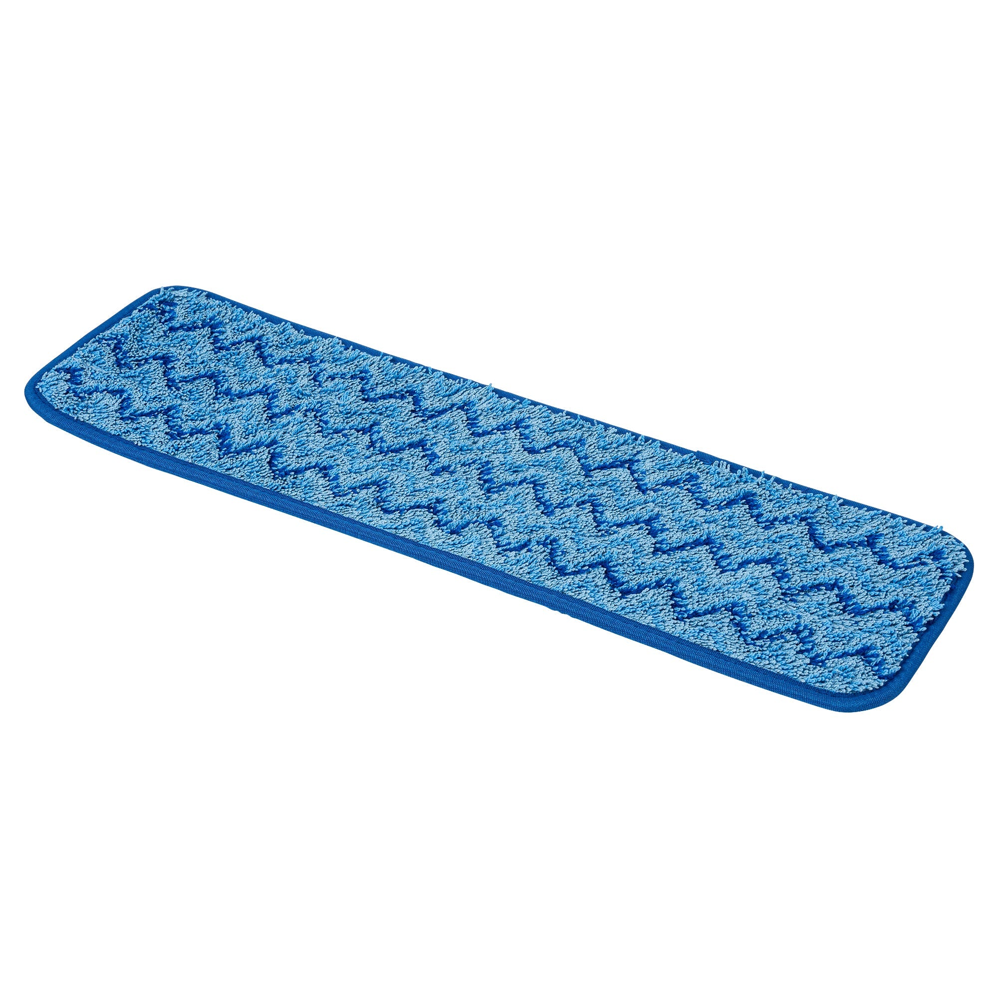 Clean Tek Professional Blue Microfiber Hook and Loop Wet / Dry Mop Pad - Zig Zag - 19 1/2" - 1 count box