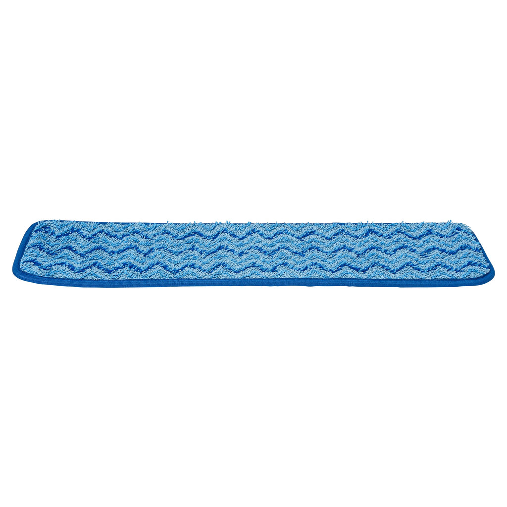 Clean Tek Professional Blue Microfiber Hook and Loop Wet / Dry Mop Pad - Zig Zag - 19 1/2" - 1 count box