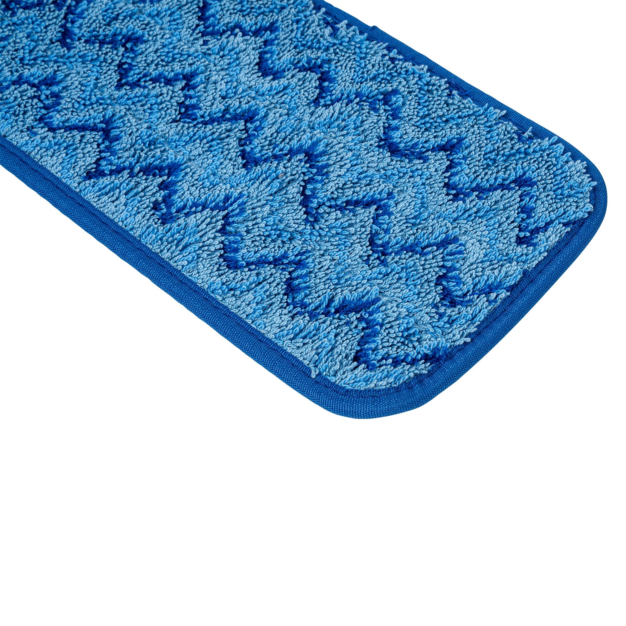 Clean Tek Professional Blue Microfiber Hook and Loop Wet / Dry Mop Pad - Zig Zag - 19 1/2" - 1 count box