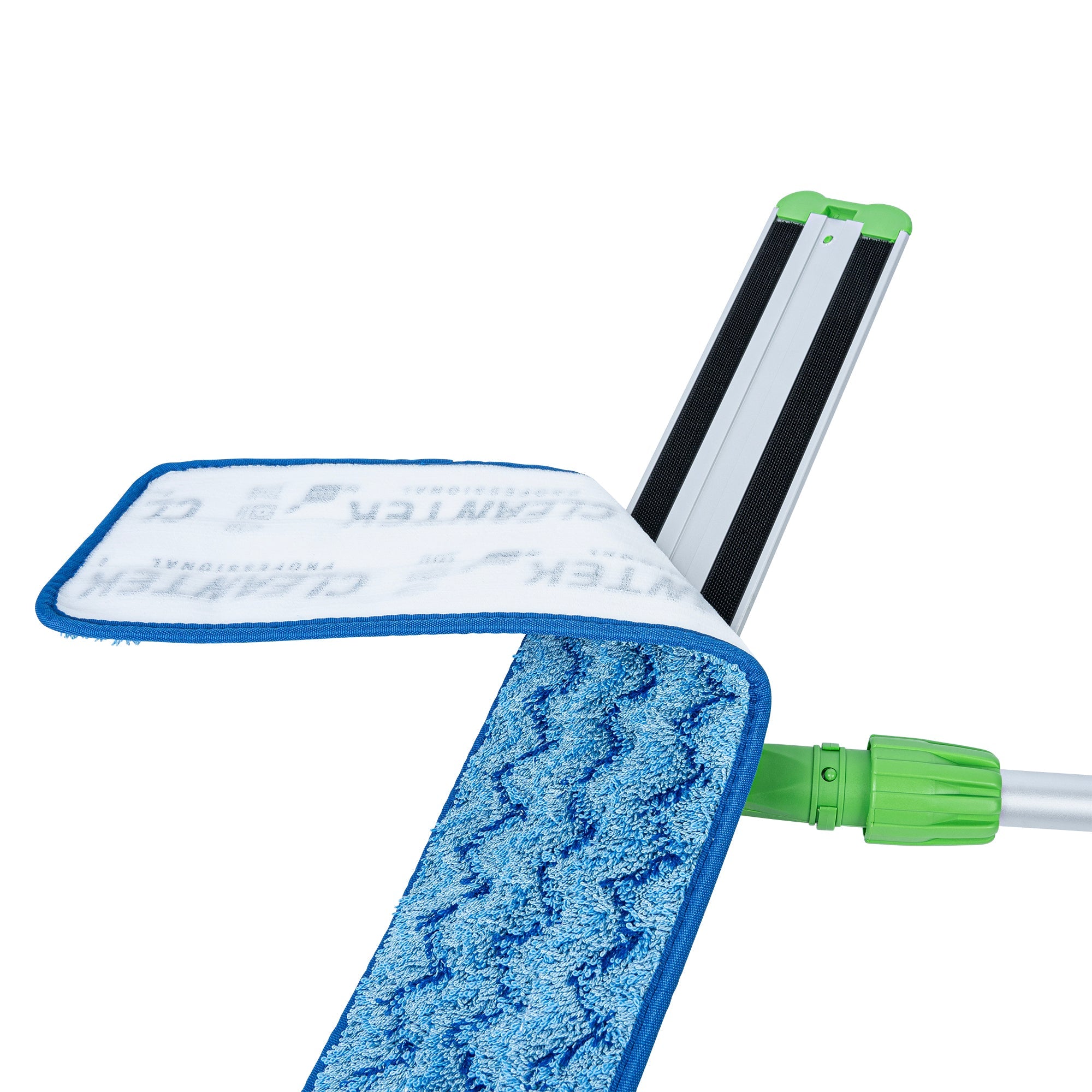 Clean Tek Professional Blue Microfiber Hook and Loop Wet / Dry Mop Pad - Zig Zag - 25 1/2" - 1 count box