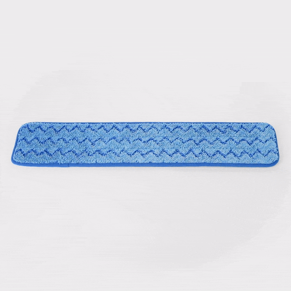 Clean Tek Professional Blue Microfiber Hook and Loop Wet / Dry Mop Pad - Zig Zag - 25 1/2" - 1 count box