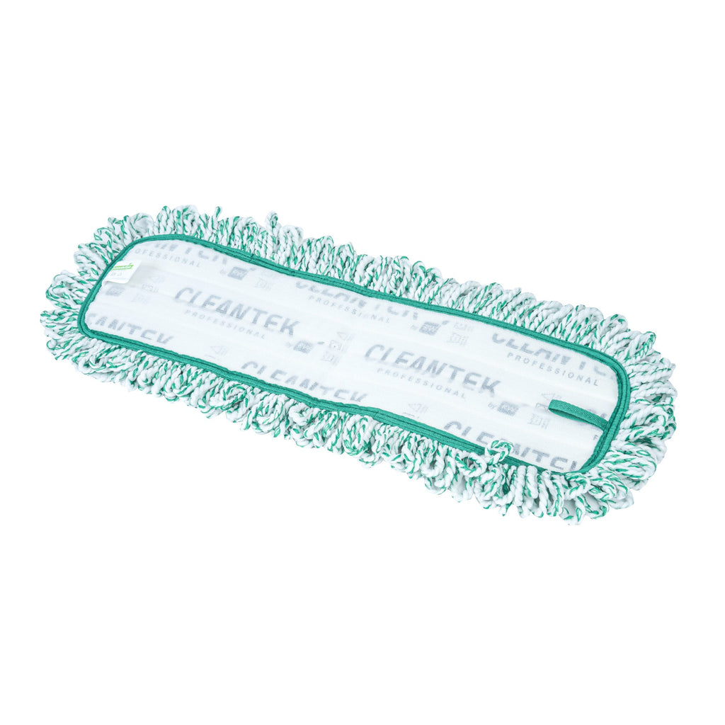 Clean Tek Professional Green Microfiber Fringed Dust Mop Pad - Zig Zag - 22" - 1 count box