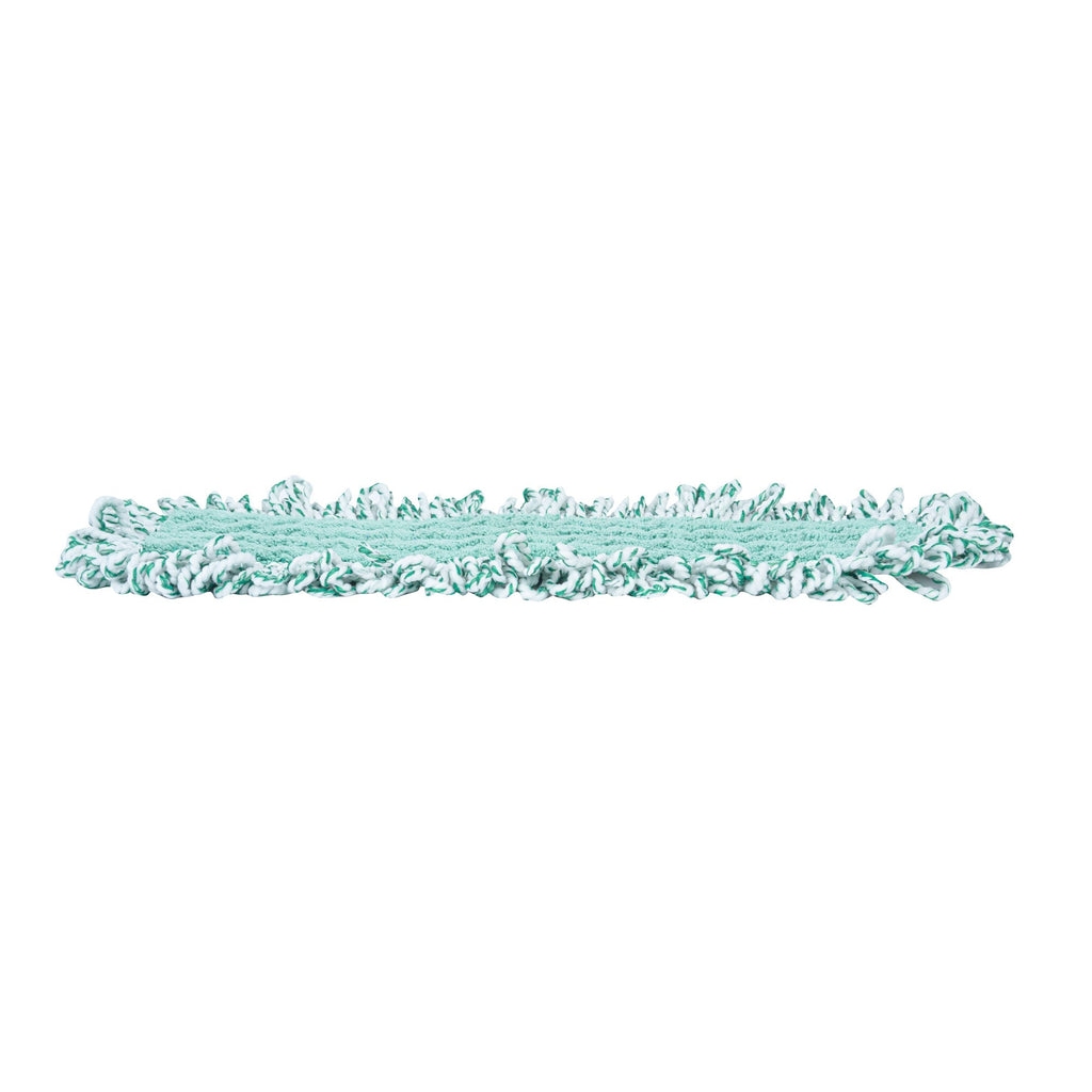 Clean Tek Professional Green Microfiber Fringed Dust Mop Pad - Zig Zag - 22" - 1 count box
