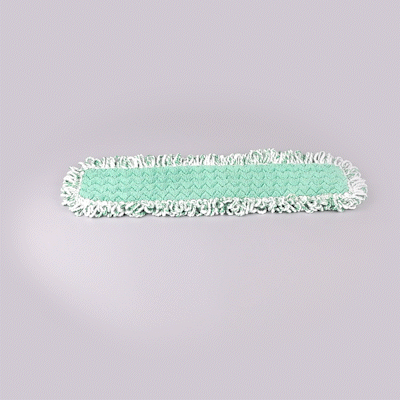Clean Tek Professional Green Microfiber Fringed Dust Mop Pad - Zig Zag - 28 1/4" - 1 count box