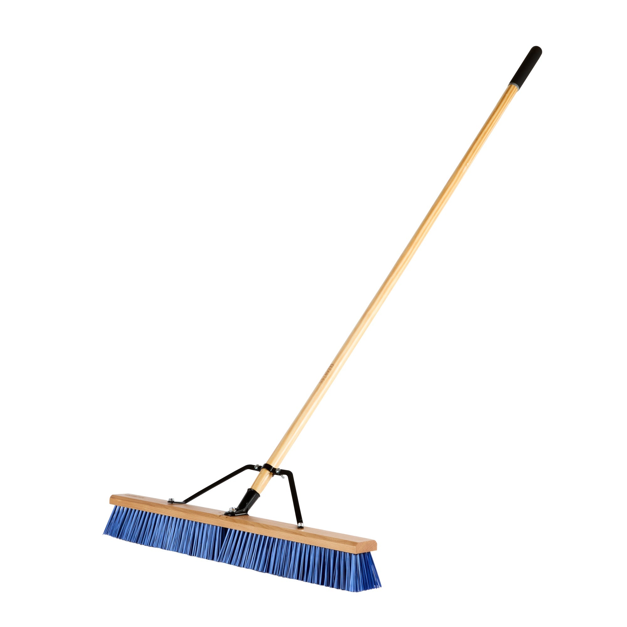 Clean Tek Professional 30" Contractor / Push Broom - with Heavy Flagged Bristles, 60" Wood Handle - 1 count box