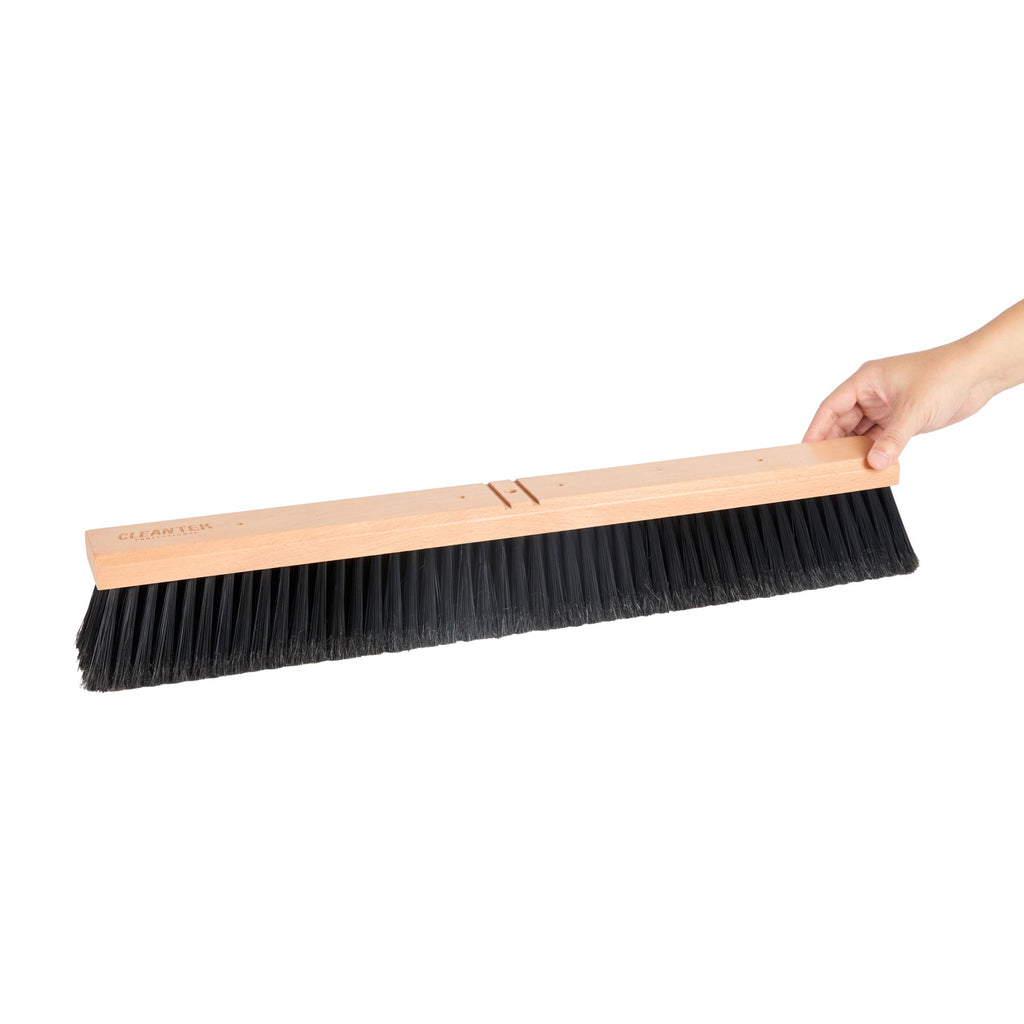 Clean Tek Professional 24" Hardwood Contractor / Push Broom Head - with Fine Flagged Bristles - 1 count box