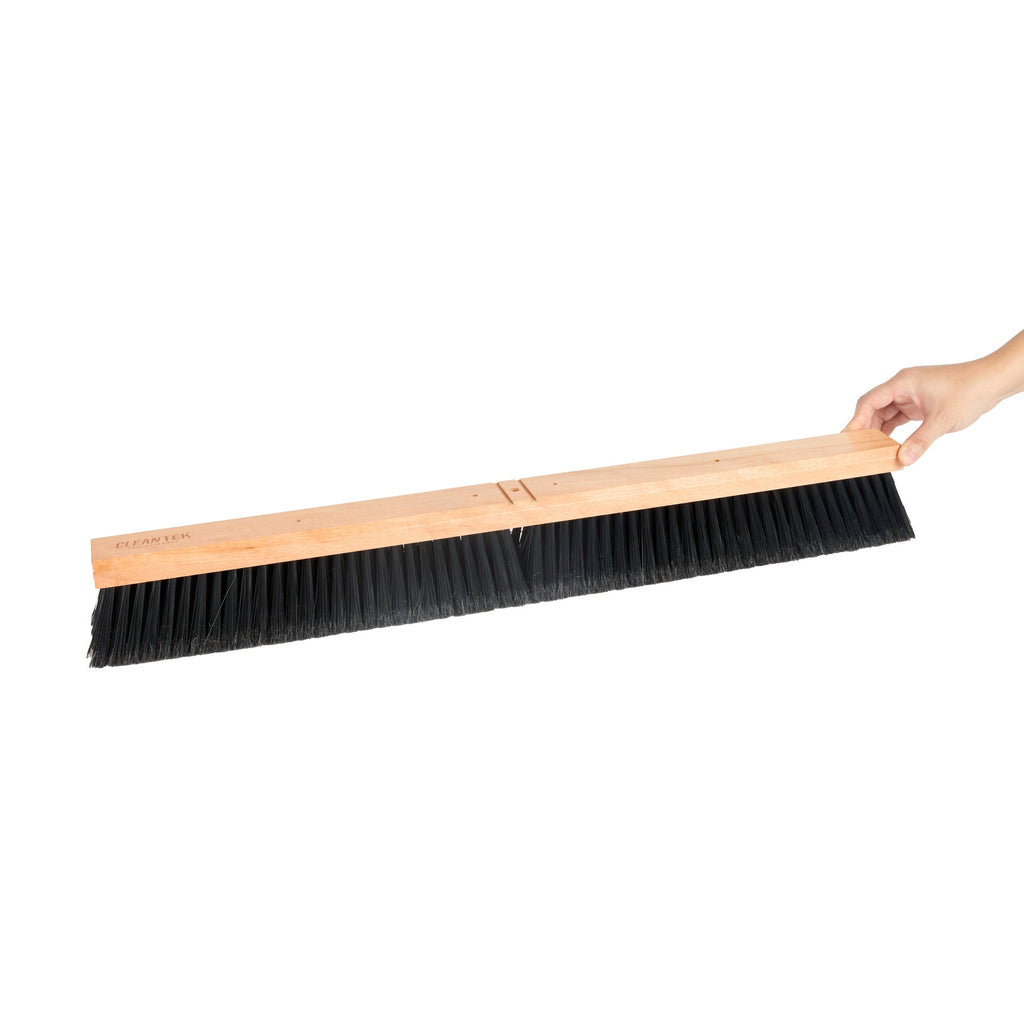 Clean Tek Professional 30" Hardwood Contractor / Push Broom Head - with Fine Flagged Bristles - 1 count box