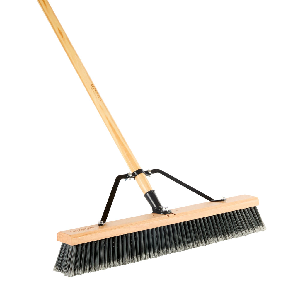 Clean Tek Professional 24" Hardwood Contractor / Push Broom Head - with Medium Flagged Bristles - 1 count box